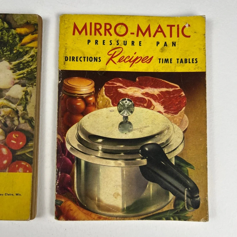 Presto Mirro-Matic Pressure Cooker Recipe Book Lot 2 Vintage 1940s 1950s Cooking